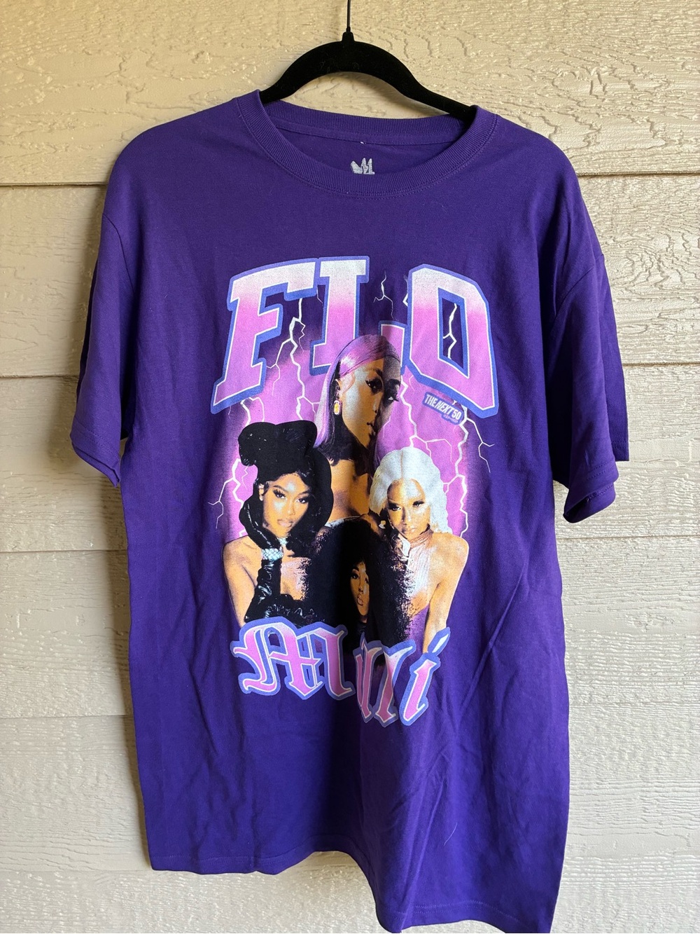 Flo Milli The Next 50 Hip Hop Graphic Tee Purple 100% Cotton Medium